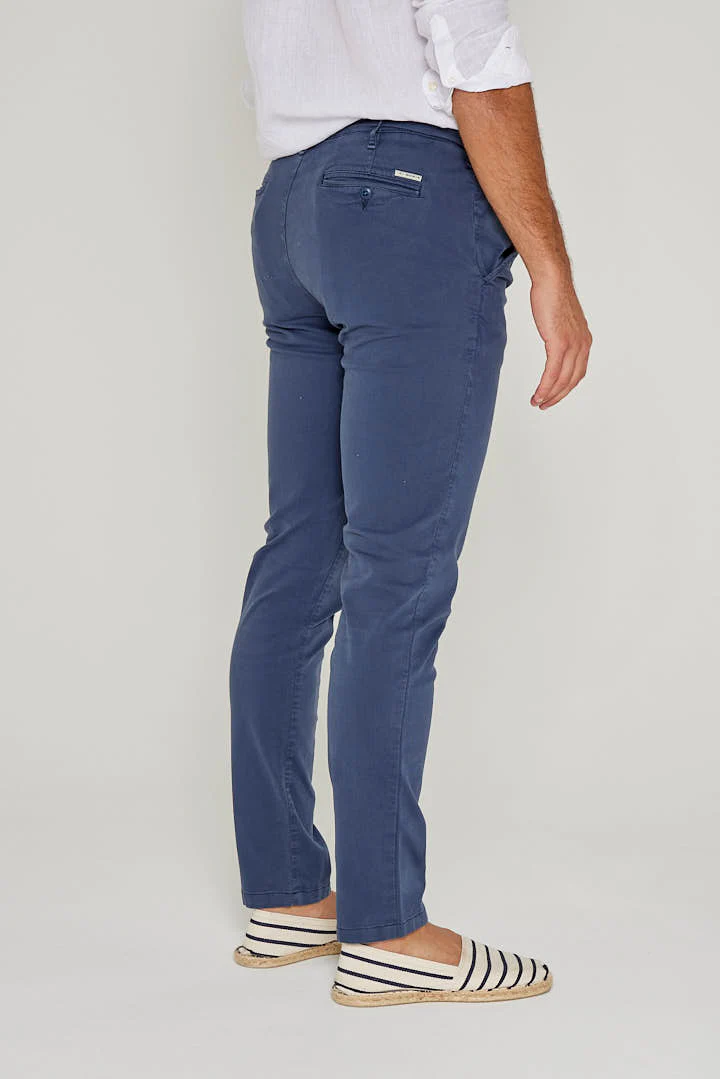 JACOBSON – Pantalon Chino coton stretch Coupe slim – Homme – Bleu marine – Image 4