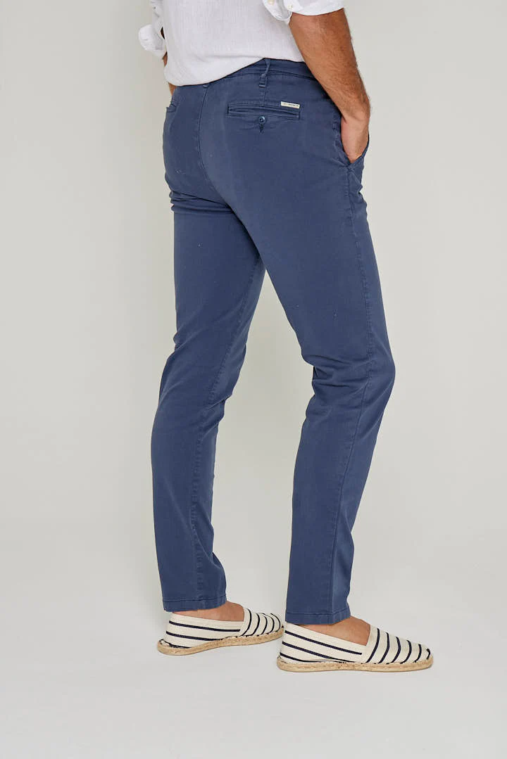 JACOBSON – Pantalon Chino coton stretch Coupe slim – Homme – Bleu marine – Image 5