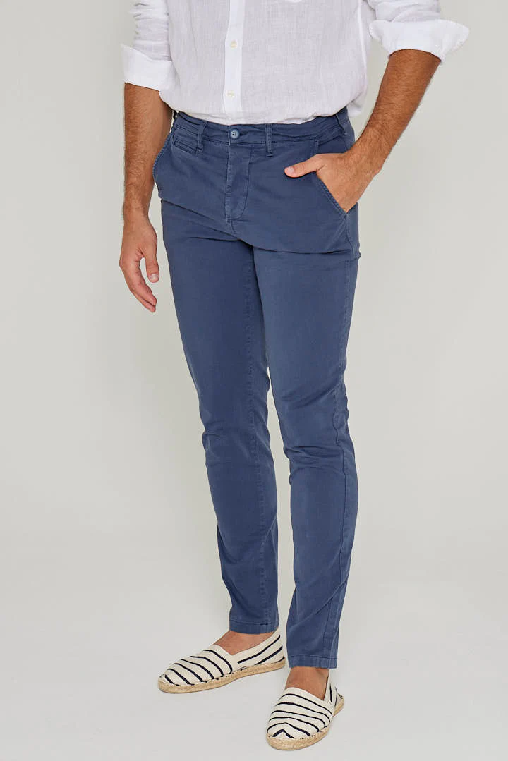 JACOBSON – Pantalon Chino coton stretch Coupe slim – Homme – Bleu marine – Image 3