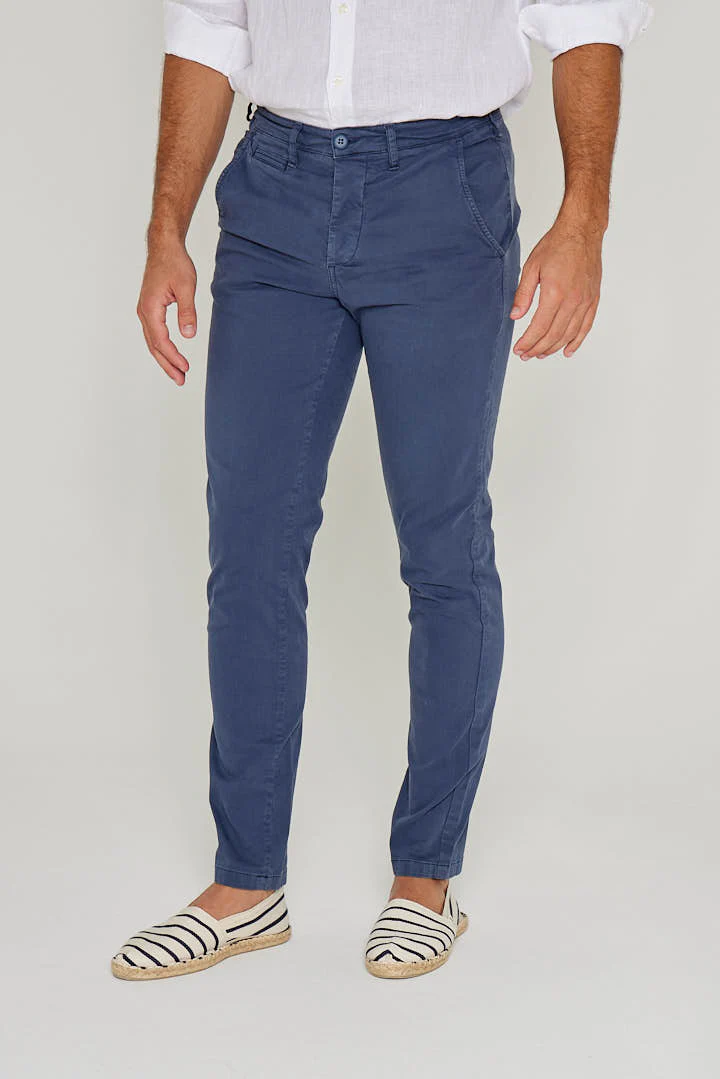 JACOBSON – Pantalon Chino coton stretch Coupe slim – Homme – Bleu marine – Image 2