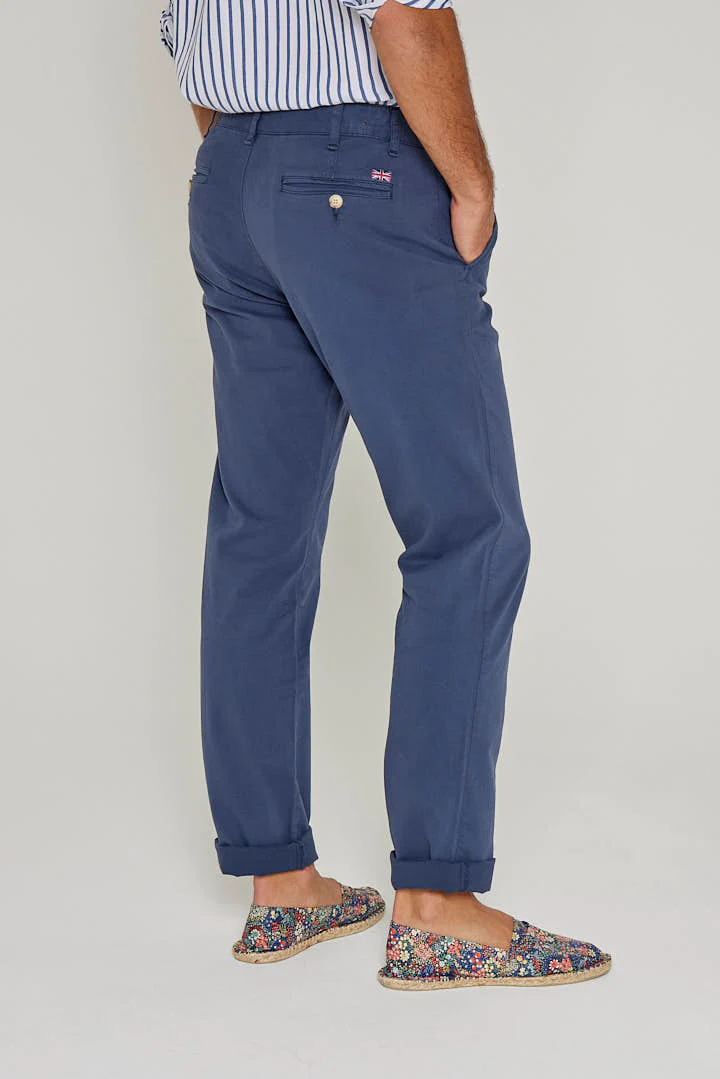 OFFICIER – Pantalon Chino coton Stretch Coupe droite – Homme – Bleu marine – Image 5