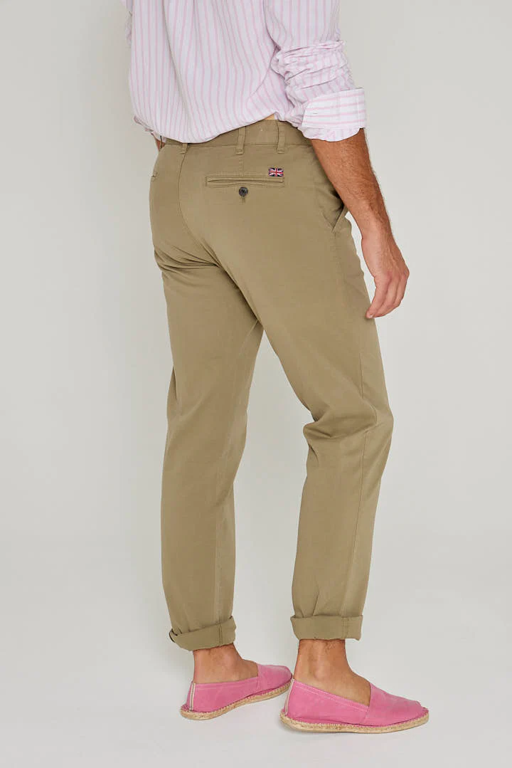 JACOBSON – Pantalon Chino coton stretch Coupe slim – Homme – Kaki – Image 5