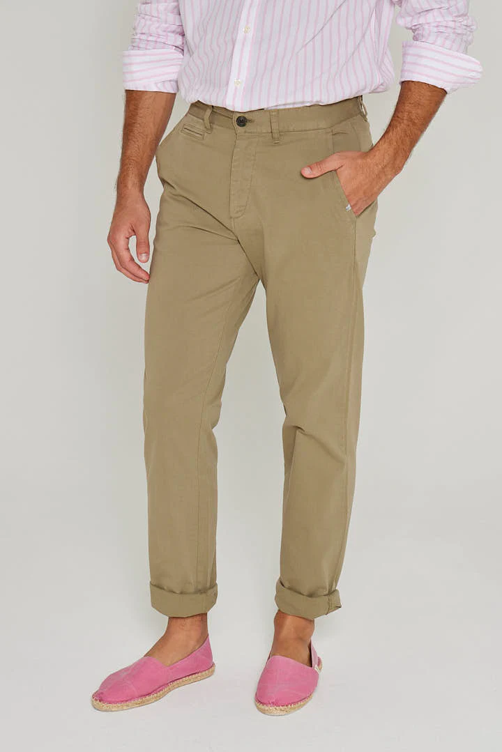 JACOBSON – Pantalon Chino coton stretch Coupe slim – Homme – Kaki – Image 3