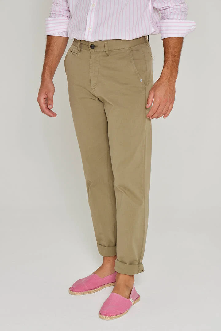 JACOBSON – Pantalon Chino coton stretch Coupe slim – Homme – Kaki – Image 2