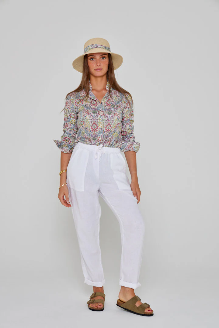 ZABOU – Pantalon Lin Coupe Droite – Femme – Blanc – Image 3