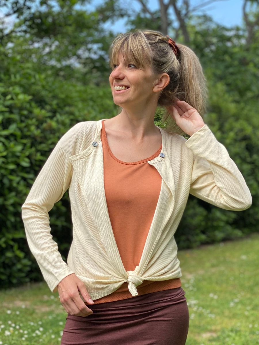 gilet Intemporel femme laine mérinos bio et soie – Image 5